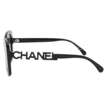 将图像加载到图库查看器中，CHANEL Sunglasses Size 53□17 140 Black 5422-B-A Plastic Rhinestone
