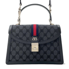 将图像加载到图库查看器中，BALENCIAGA Gucci Collaboration The Hacker Project Small Handbag Black 680119 Canvas Leather
