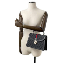 将图像加载到图库查看器中，BALENCIAGA Gucci Collaboration The Hacker Project Small Handbag Black 680119 Canvas Leather
