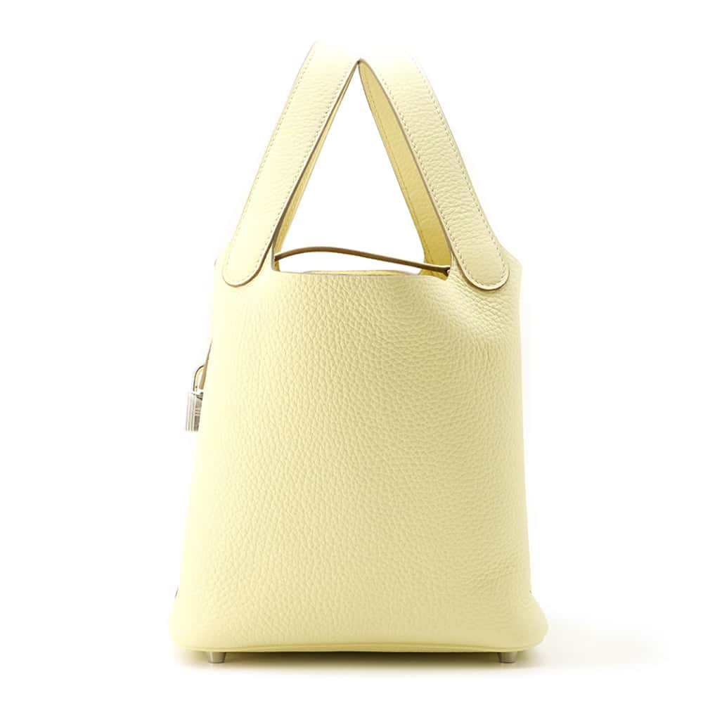 HERMES Picotin Lock Jaune Milton Taurillon Clemence Size PM