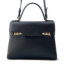 将图像加载到图库查看器中，Delvaux Tempate Black Leather Size MM
