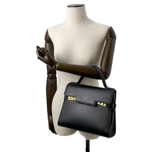 将图像加载到图库查看器中，Delvaux Tempate Black Leather Size MM
