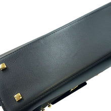 将图像加载到图库查看器中，Delvaux Tempate Black Leather Size MM
