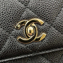 将图像加载到图库查看器中，CHANEL Matelasse Top Handle Handbag Black A12397 Caviar Leather
