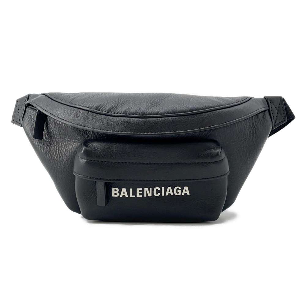 BALENCIAGA Everyday Waist Bag Black 579617 Leather Size XS