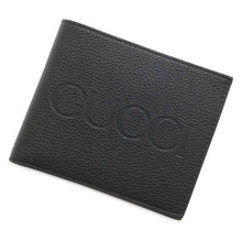 Load image into Gallery viewer, GUCCI Embossed Logo Bifold Wallet Black 658681 Leather
