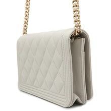 Load image into Gallery viewer, CHANEL Boy Chanel Chain Wallet Gray AP1117 Caviar Leather
