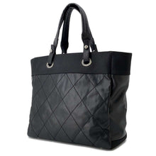 将图像加载到图库查看器中，CHANEL Paris-Biarritz Tote Bag Black A34209 Leather Canvas Size MM
