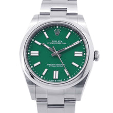 将图像加载到图库查看器中，ROLEX Oyster Perpetual W41mm Stainless Steel Green Dial 124300
