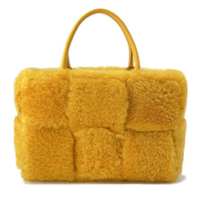 将图像加载到图库查看器中，Bottega Veneta alcotote Yellow 652867 Mouton Leather Size Small
