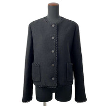 将图像加载到图库查看器中，Dior Cropped Jacket Size 42 Black 411V57P1571 Wool 81% Nylon19%
