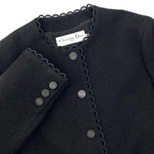 将图像加载到图库查看器中，Dior Cropped Jacket Size 42 Black 411V57P1571 Wool 81% Nylon19%
