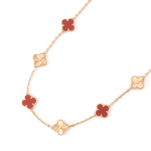 将图像加载到图库查看器中，Van Cleef &amp; Arpels Vintage Alhambra Long Necklace 20 motifs VCARP7RO00 18K Pink Gold
