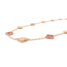 将图像加载到图库查看器中，Van Cleef &amp; Arpels Vintage Alhambra Long Necklace 20 motifs VCARP7RO00 18K Pink Gold
