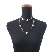 将图像加载到图库查看器中，Van Cleef &amp; Arpels Vintage Alhambra Long Necklace 20 motifs VCARP7RO00 18K Pink Gold
