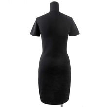 Load image into Gallery viewer, HERMES Front Bag Charm Tight Dress One Piece Size 36 Black Rayon73% Polyester17% Silk10%
