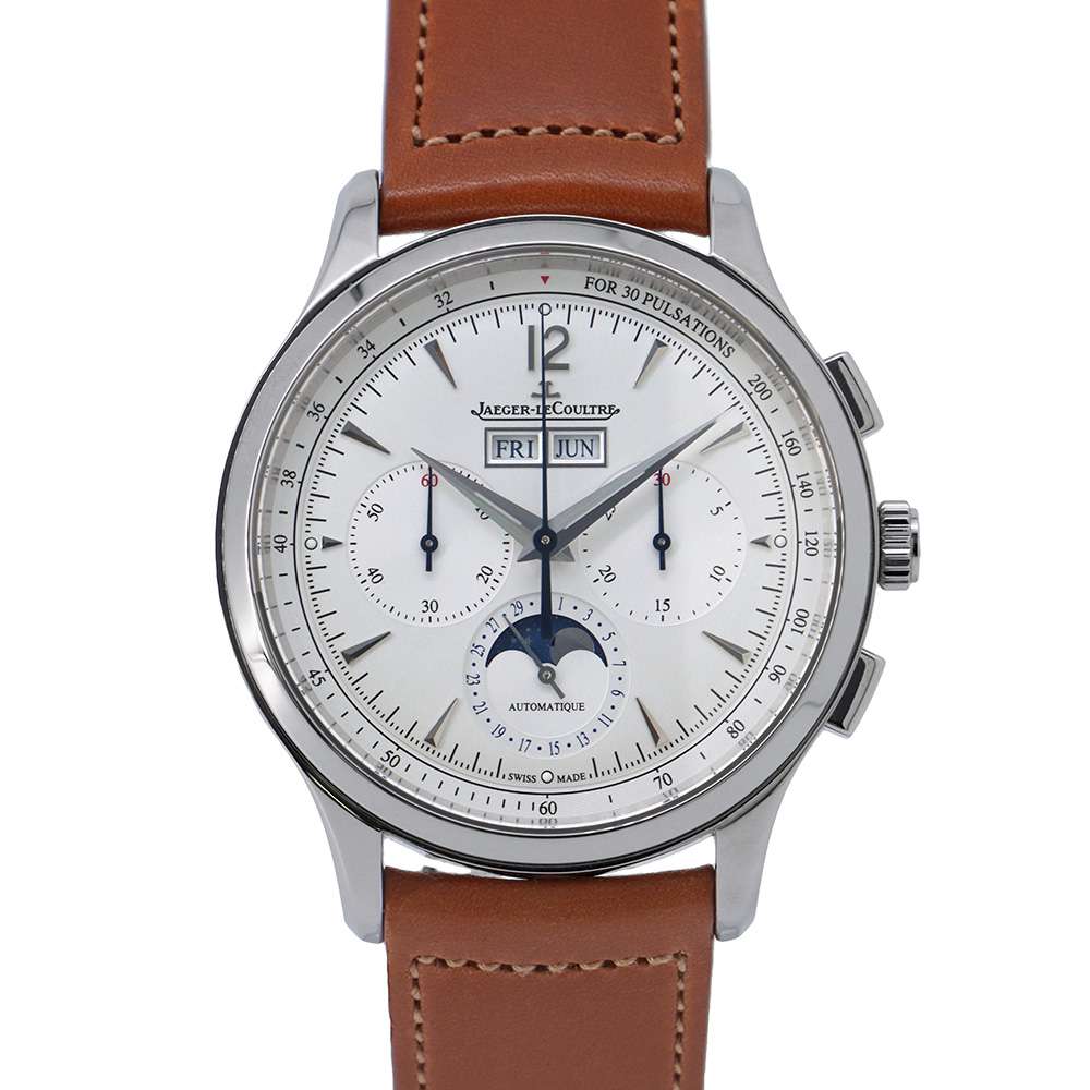 JAEGER-LE COULTRE Master Control Chronograph Calendar W40mm Stainless Steel Leather Silver DialQ4138420