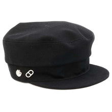 Load image into Gallery viewer, HERMES Cap Julietta Seashell Size 57 Black Cotton100%
