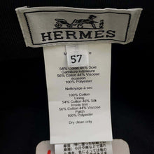 Load image into Gallery viewer, HERMES Cap Julietta Seashell Size 57 Black Cotton100%
