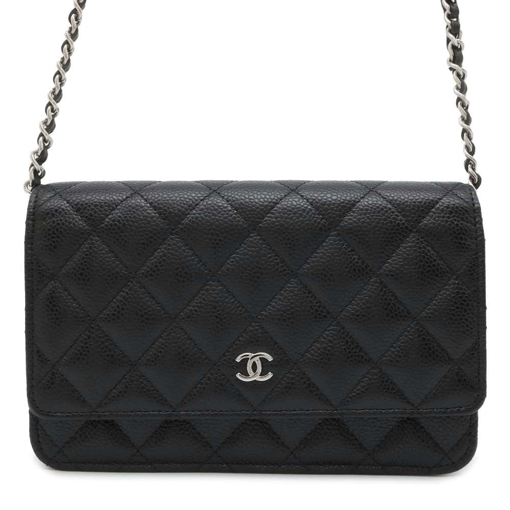 CHANEL Matelasse Classic Chain Wallet Black AP0250 Caviar Leather