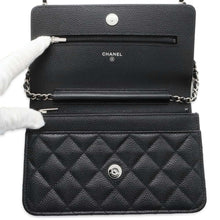 将图像加载到图库查看器中，CHANEL Matelasse Classic Chain Wallet Black AP0250 Caviar Leather
