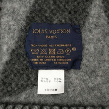 将图像加载到图库查看器中，LOUIS VUITTON Blanket SINCE 1854 Gray/Black M76989 Wool 90% Cashmere10%
