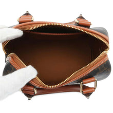 将图像加载到图库查看器中，CELINE Triomphe 2WAY Mini Travel Bag Tan 197582 PVC Coated Canvas Leather Size Small
