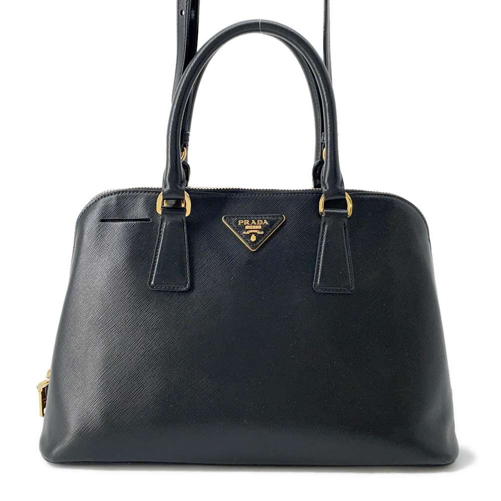 PRADA 2WAY Handbag Black BL0837 Leather