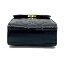 将图像加载到图库查看器中，CHANEL Phone Folder Matelasse ChainShoulder Black AP2291 Shiny Calf Leather
