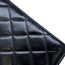 将图像加载到图库查看器中，CHANEL Phone Folder Matelasse ChainShoulder Black AP2291 Shiny Calf Leather
