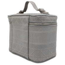 将图像加载到图库查看器中，Dior Cannage Embroidery Travel Vanity Bag Light Gray S5480VREY Canvas
