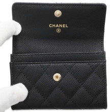 将图像加载到图库查看器中，CHANEL Matelasse Flap Card Case Black AP4178 Caviar Leather
