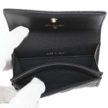 将图像加载到图库查看器中，CHANEL Matelasse Flap Card Case Black AP4178 Caviar Leather
