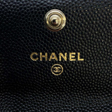 将图像加载到图库查看器中，CHANEL Matelasse Flap Card Case Black AP4178 Caviar Leather
