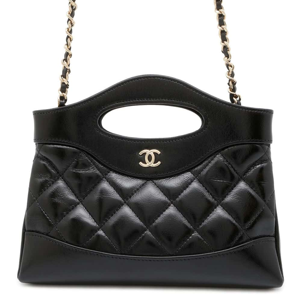 CHANEL CHANEL31 ChainShoulder Bag Black AP3656 Shiny Calf Leather Size Mini