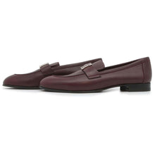 将图像加载到图库查看器中，HERMES Mocassins Paris Loafers Burgundy Leather Size 36
