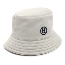 将图像加载到图库查看器中，HERMES Fred H Circle Bucket Hat Size 58 Gray Cotton97% Polyurethane3%
