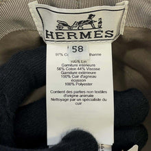 Load image into Gallery viewer, HERMES Fred H Circle Bucket Hat Size 58 Gray Cotton97% Polyurethane3%
