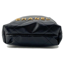 将图像加载到图库查看器中，CHANEL CHANEL22 Handbag Black AS3980 Shiny Calf Leather Size Mini
