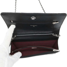 将图像加载到图库查看器中，CHANEL Matelasse Classic Chain Wallet Black AP0250 Caviar Leather
