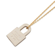 将图像加载到图库查看器中，HERMES O&#39;Kelly Necklace Size PM Nata Swift Leather Metal
