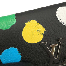 将图像加载到图库查看器中，LOUIS VUITTON LV × YK Portefeuille Capucine Compact Black/Multicolor M81963 Taurillon Leather/Painted Dot
