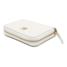 将图像加载到图库查看器中，CHANEL Matelasse Classic Zip Coin Purse White AP0216 Caviar Leather
