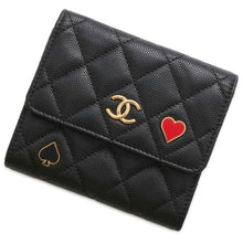 将图像加载到图库查看器中，CHANEL Matelasse Tri-fold Small Wallet Black AP3080 Caviar Leather
