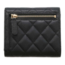 将图像加载到图库查看器中，CHANEL Matelasse Tri-fold Small Wallet Black AP3080 Caviar Leather
