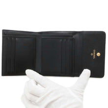 将图像加载到图库查看器中，CHANEL Matelasse Tri-fold Small Wallet Black AP3080 Caviar Leather
