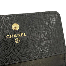 将图像加载到图库查看器中，CHANEL Matelasse Tri-fold Small Wallet Black AP3080 Caviar Leather
