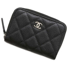 将图像加载到图库查看器中，CHANEL Matelasse Classic Zip Coin Purse Black AP0216 Caviar Leather
