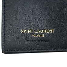 将图像加载到图库查看器中，SAINT LAURENT PARIS Heart Pattern Tri-fold Wallet Black/Red 670290 Leather
