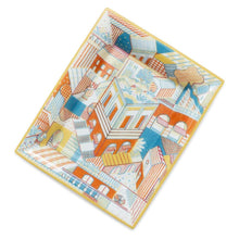 将图像加载到图库查看器中，HERMES Vid Posch &quot;Four Knights&quot; Orange/Citron Porcelain
